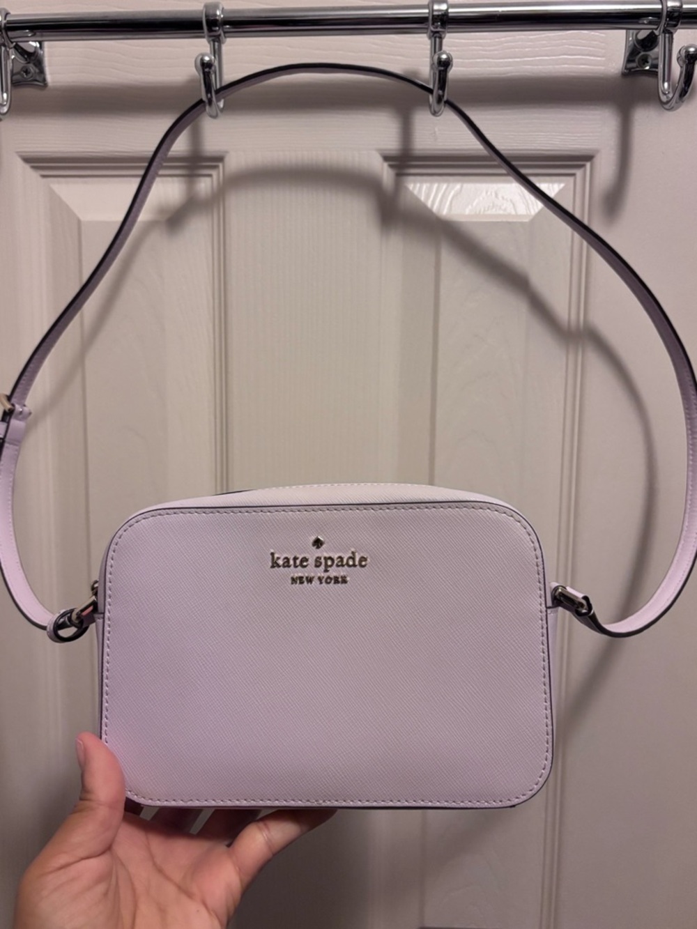Kate Spade Soft Pink Crossbody Bag with Gold Logo